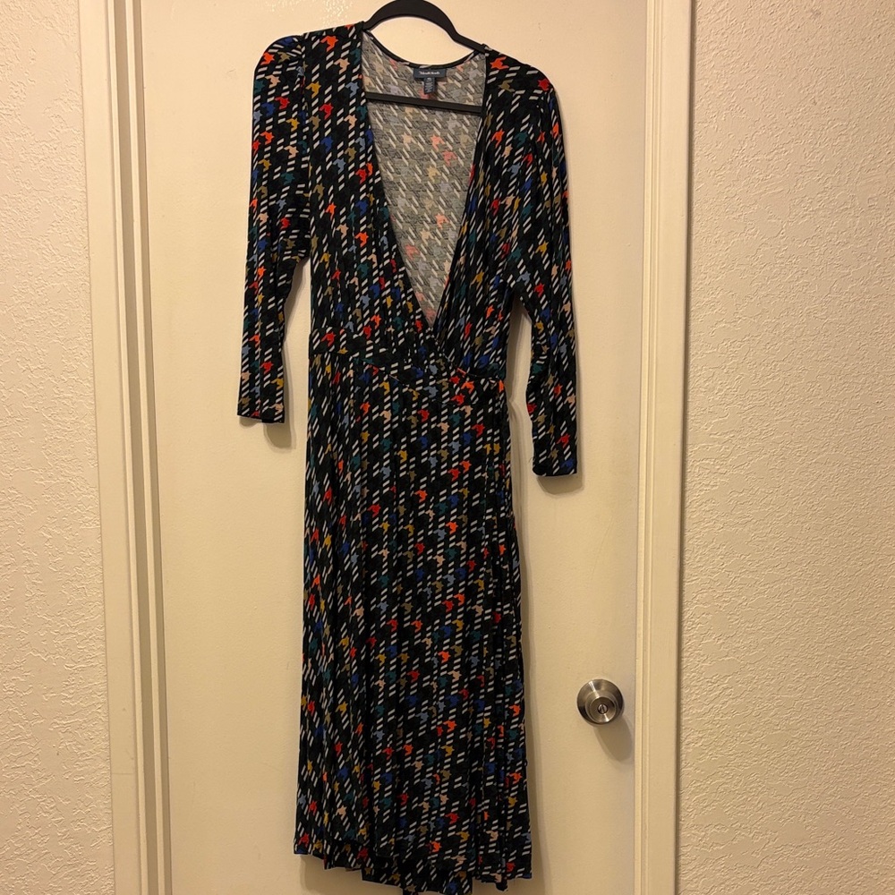 ModCloth Multicolor Houndstooth Wrap Dress